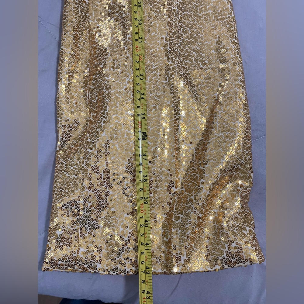 Gold Sequined Women's Pantsuit Jacket Pants Size Large NWT Fully Lined - Picture 13 of 16